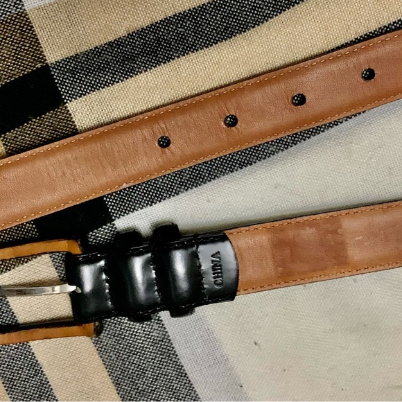 ⭐️ ANA FIRENZE BELT GENUINE ITALIAN LEATHER - BLACK ⭐️#FB8 - Picture 14 of 16